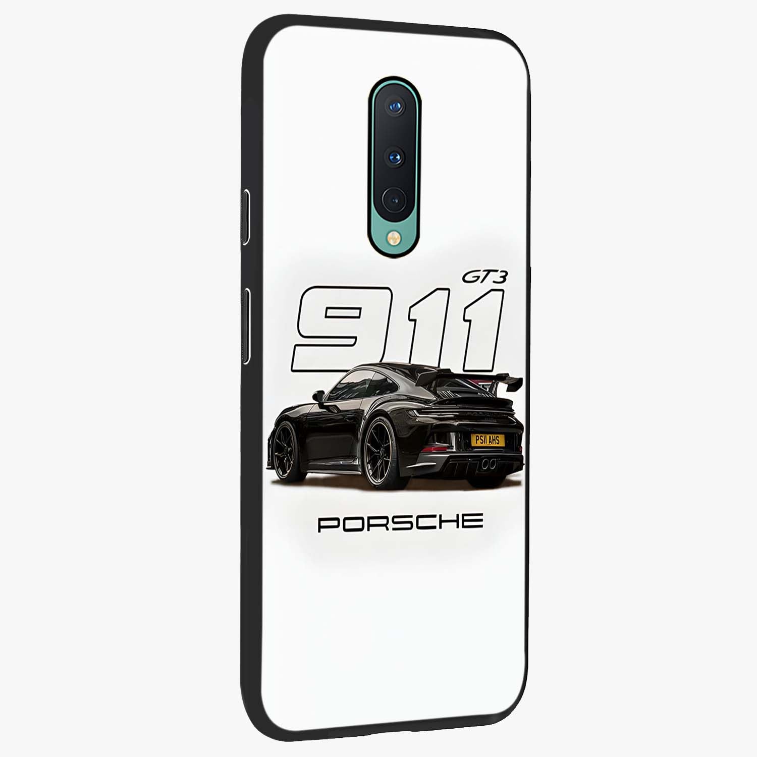 Turbo Legacy Icon Glass Case upright view showcasing bold racing inspired artwork with classic car theme.