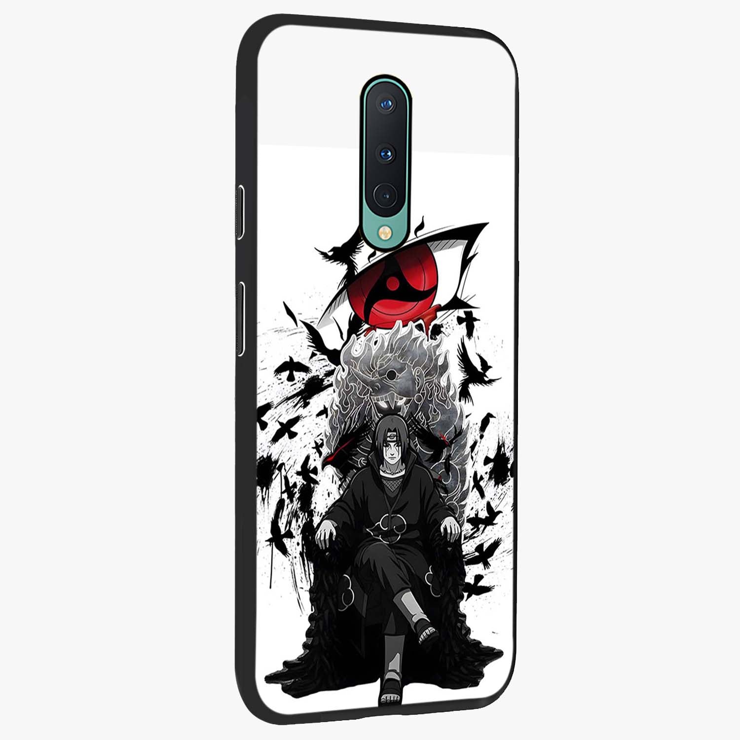 Uchiha Shadow Throne Glass Case upright view showcasing magical underwater galaxy artwork with vibrant cosmic theme.