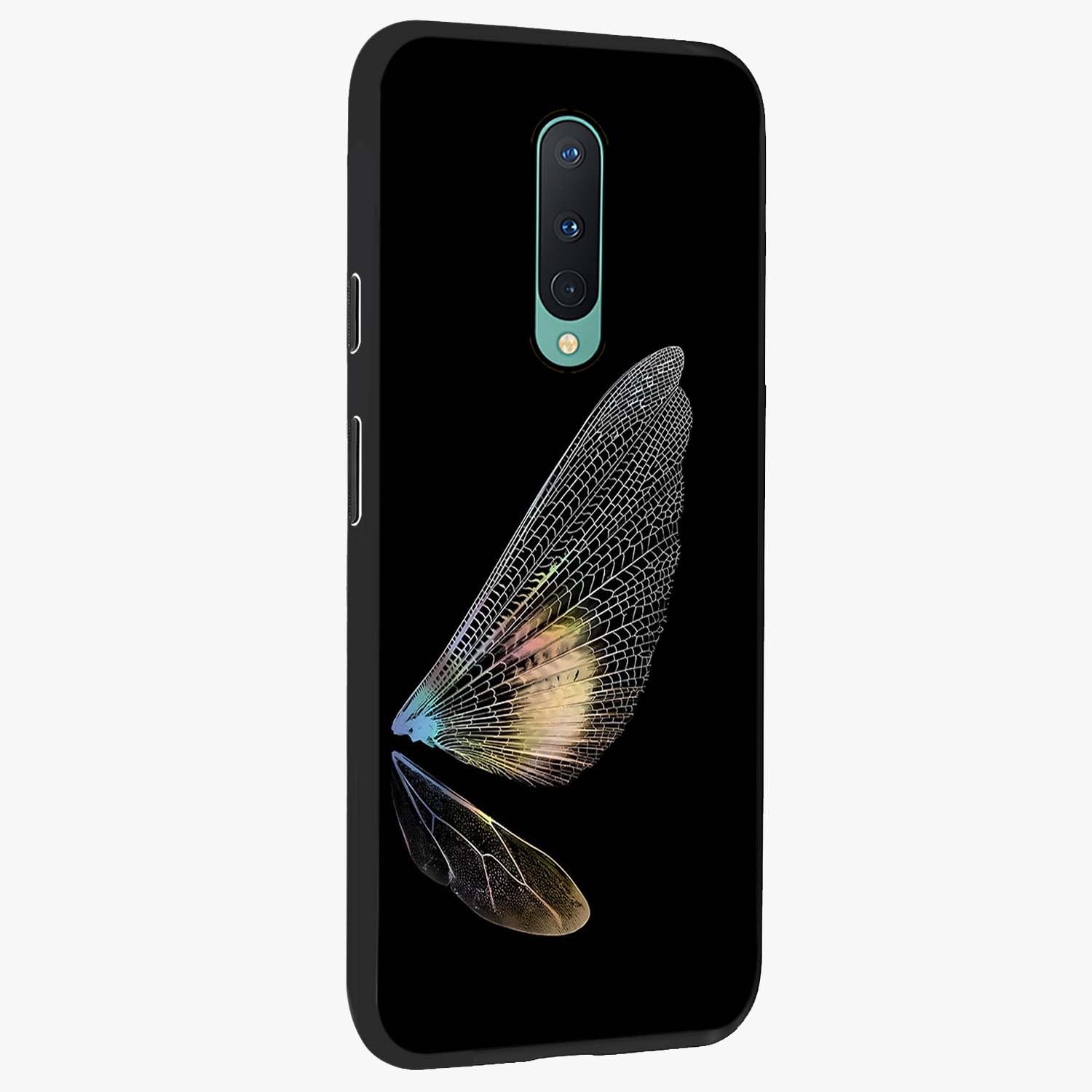 Whispers Of Wings Glass Case upright view showcasing elegant wing artwork with light airy theme.