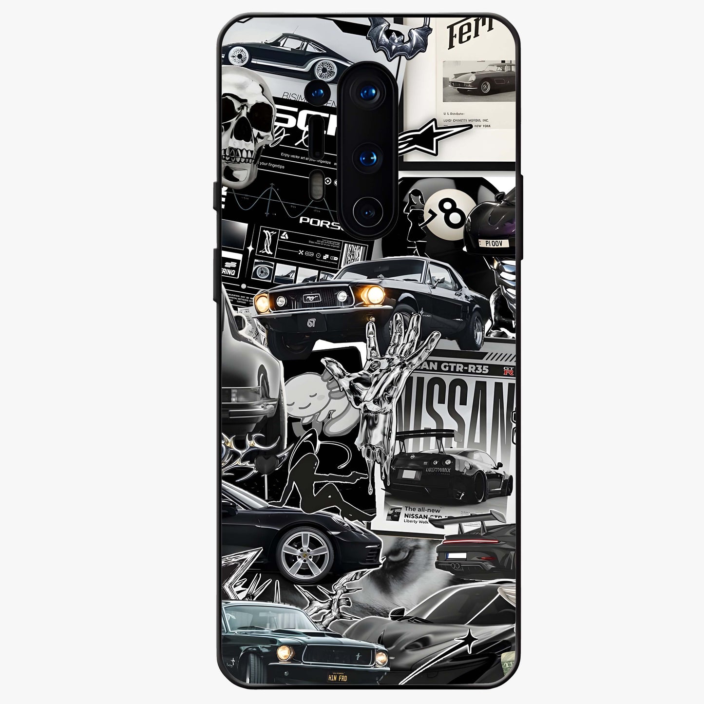 Aesthetic Dark Love Glass Case showing flat back view with dark romantic artwork and glossy glass finish.