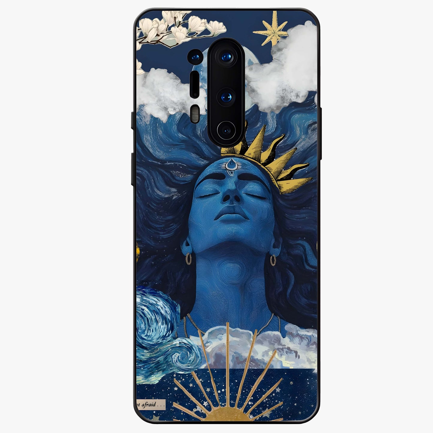Aesthetic Lord Shiva Glass Case showing flat back view with divine Shiva artwork and glossy glass finish.