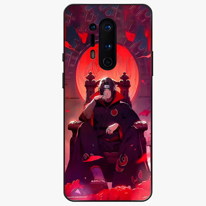 Blood Moon Sovereign Glass Case showing flat back view with mystical blood moon artwork and glossy glass finish.