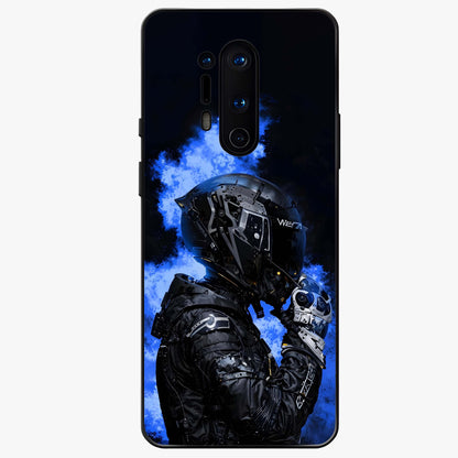 Cyber Sentinel Protocol Glass Case showing flat back view with futuristic cyber themed artwork and glossy glass finish.