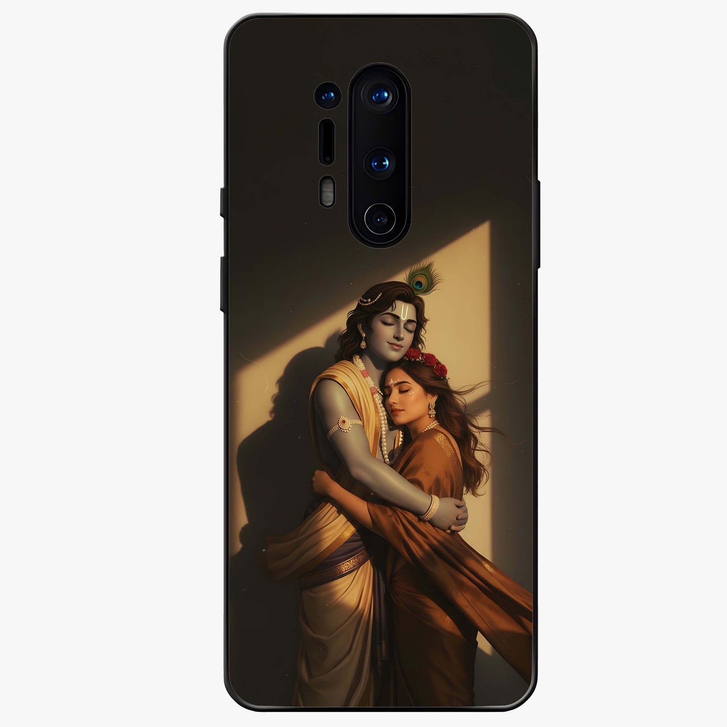 Divine Eternal Love Glass Case showing flat back view with spiritual love themed artwork and glossy glass finish.