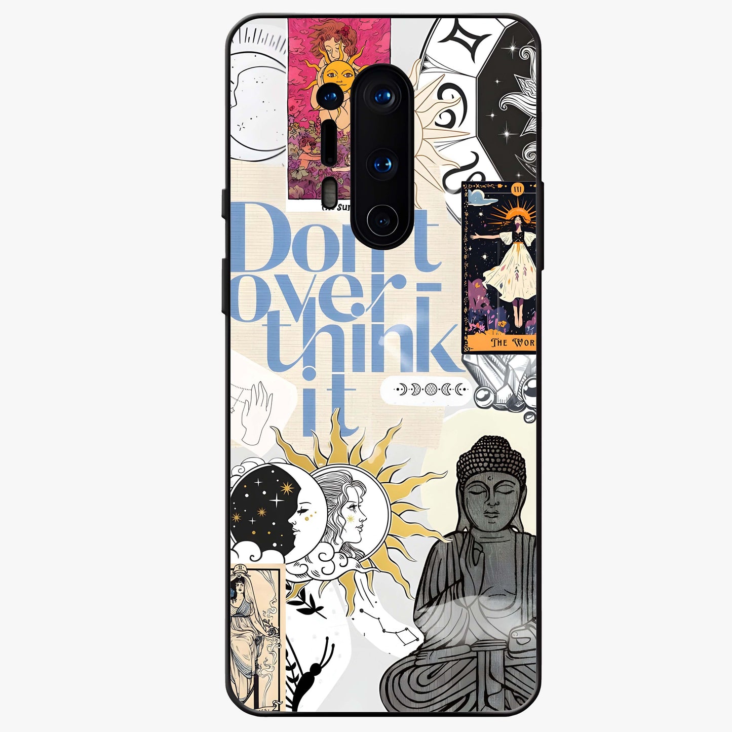 Ethereal Thoughts Glass Case showing flat back view with dreamy artistic artwork and glossy glass finish.