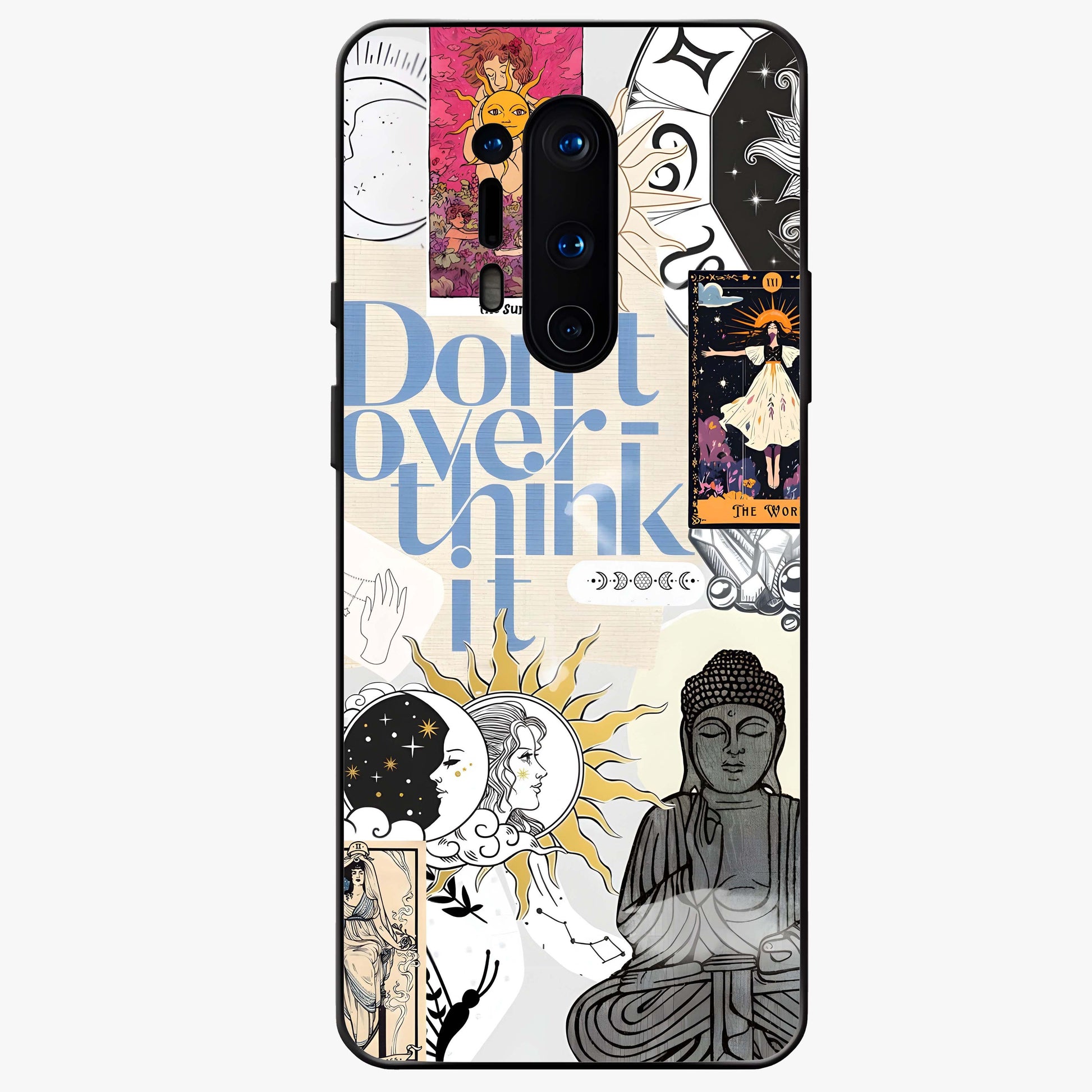 Ethereal Thoughts Glass Case showing flat back view with dreamy artistic artwork and glossy glass finish.