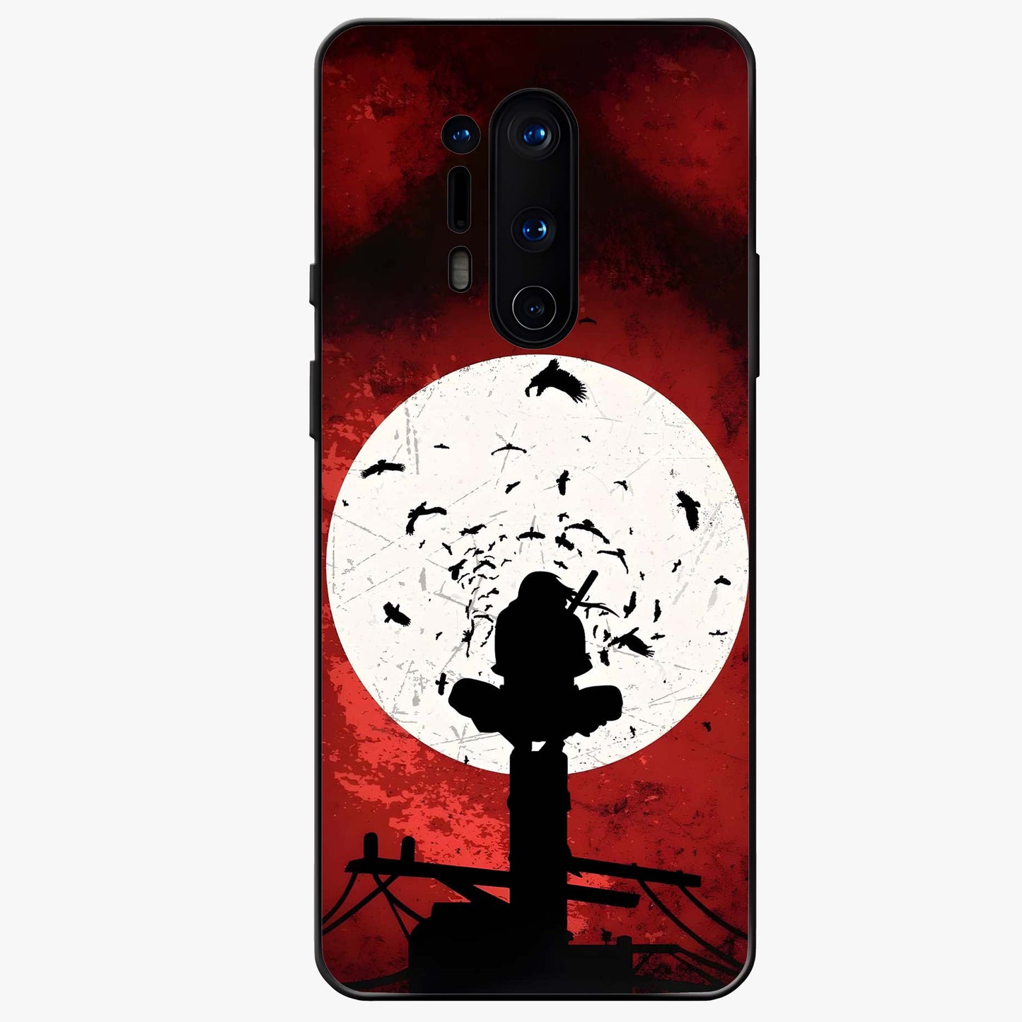 Itachi Limited Edition Naruto Anime Glass Case showing flat back view with iconic anime character artwork and glossy glass finish.