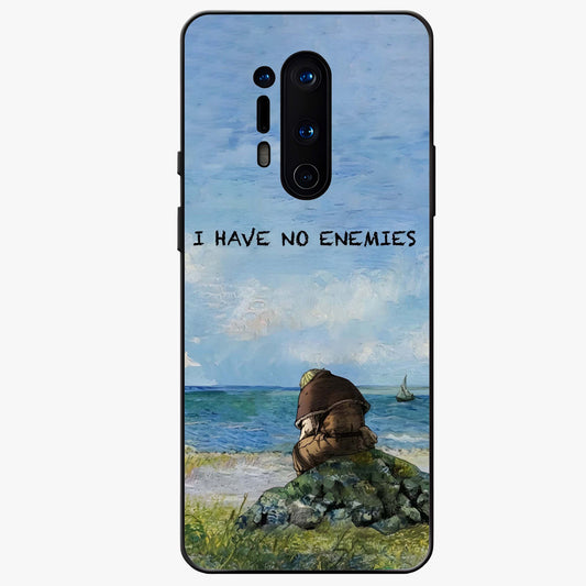 Peace Beyond War Glass Case showing flat back view with symbolic peace themed artwork and glossy glass finish.