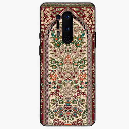 Persian Inspired Glass Case showing flat back view with ornate Persian style pattern artwork and glossy glass finish.