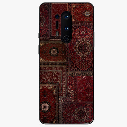 Persian Velvet Tale Glass Case showing flat back view with luxurious Persian velvet pattern artwork and glossy glass finish.
