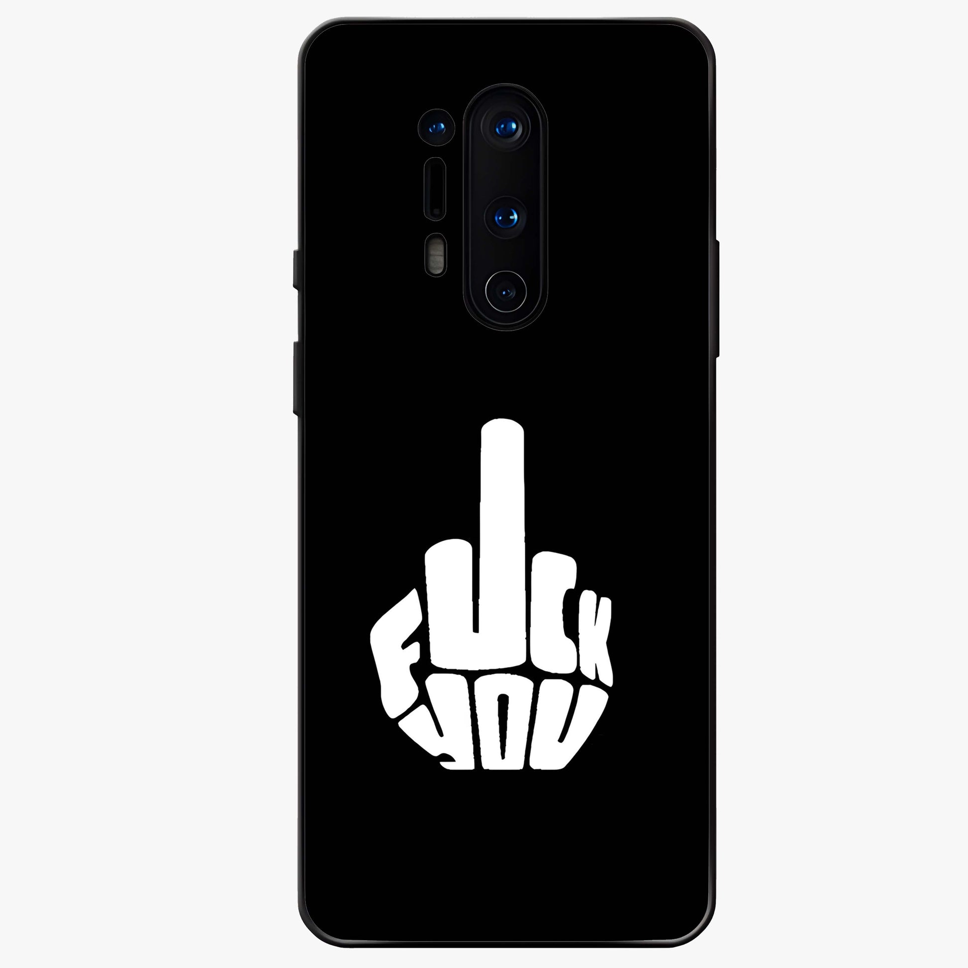 Rebel Mode On Glass Case showing flat back view with bold rebellious typography artwork and glossy glass finish.