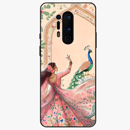 Royal Grace Muse Glass Case showing flat back view with elegant artistic artwork and glossy glass finish.