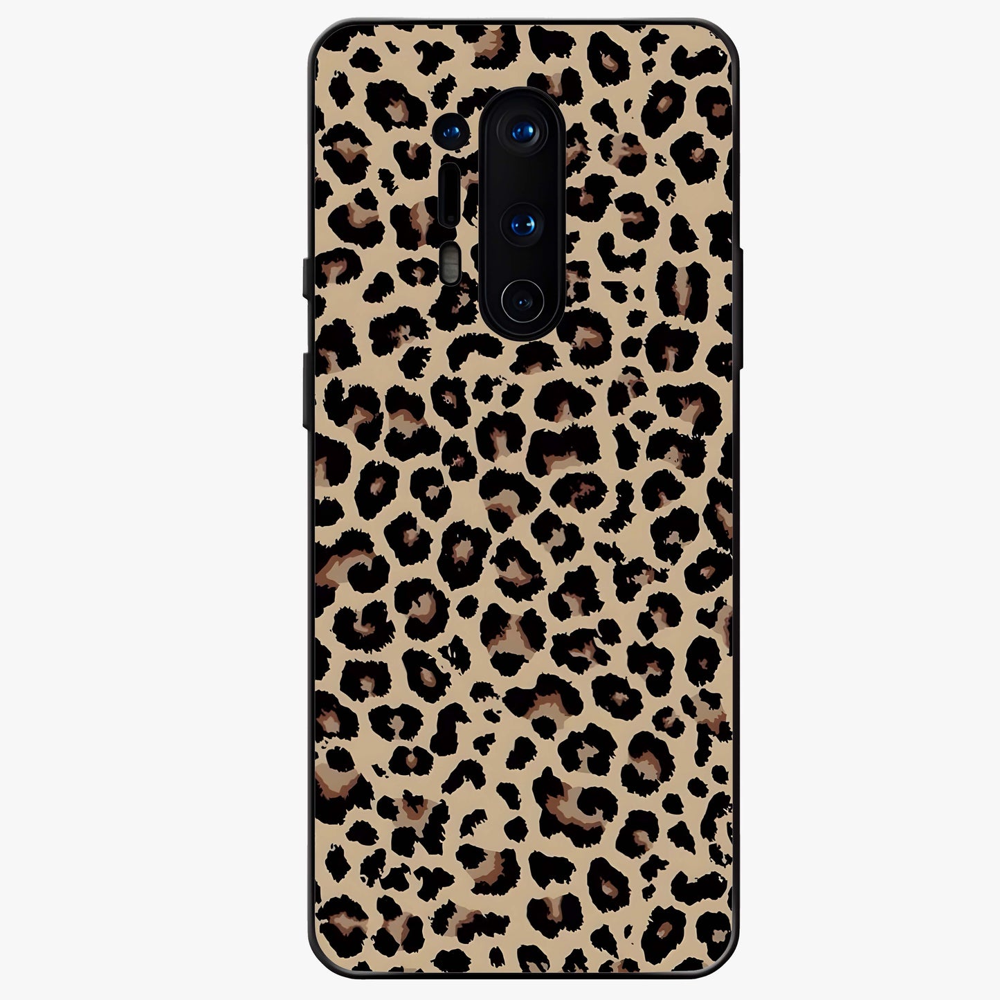 Savage Chic Pattern Glass Case showing flat back view with stylish patterned artwork and glossy glass finish.