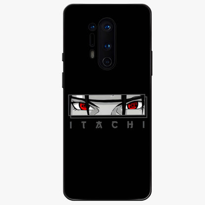 Scarlet Gaze Dominance Glass Case showing flat back view with striking red themed artwork and glossy glass finish.
