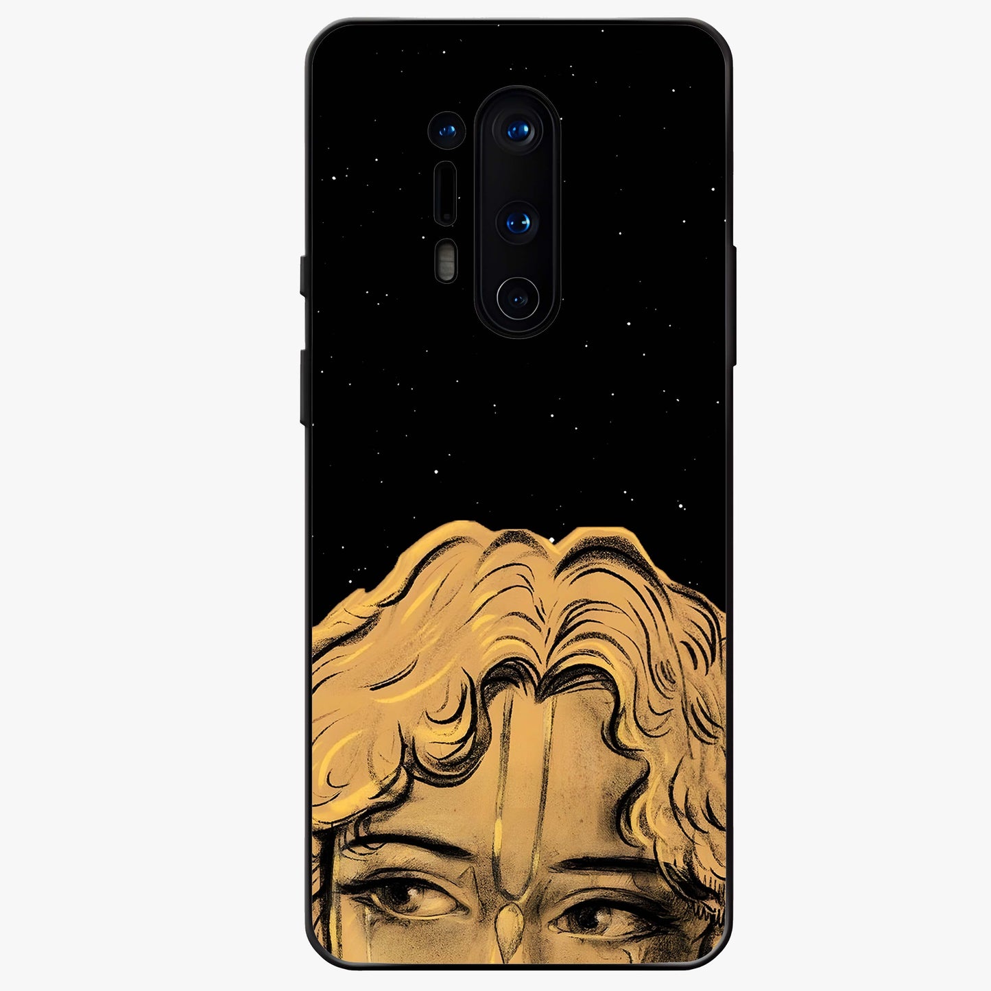 Shri Krishna Art Glass Case showing flat back view with devotional Krishna artwork and glossy glass finish.