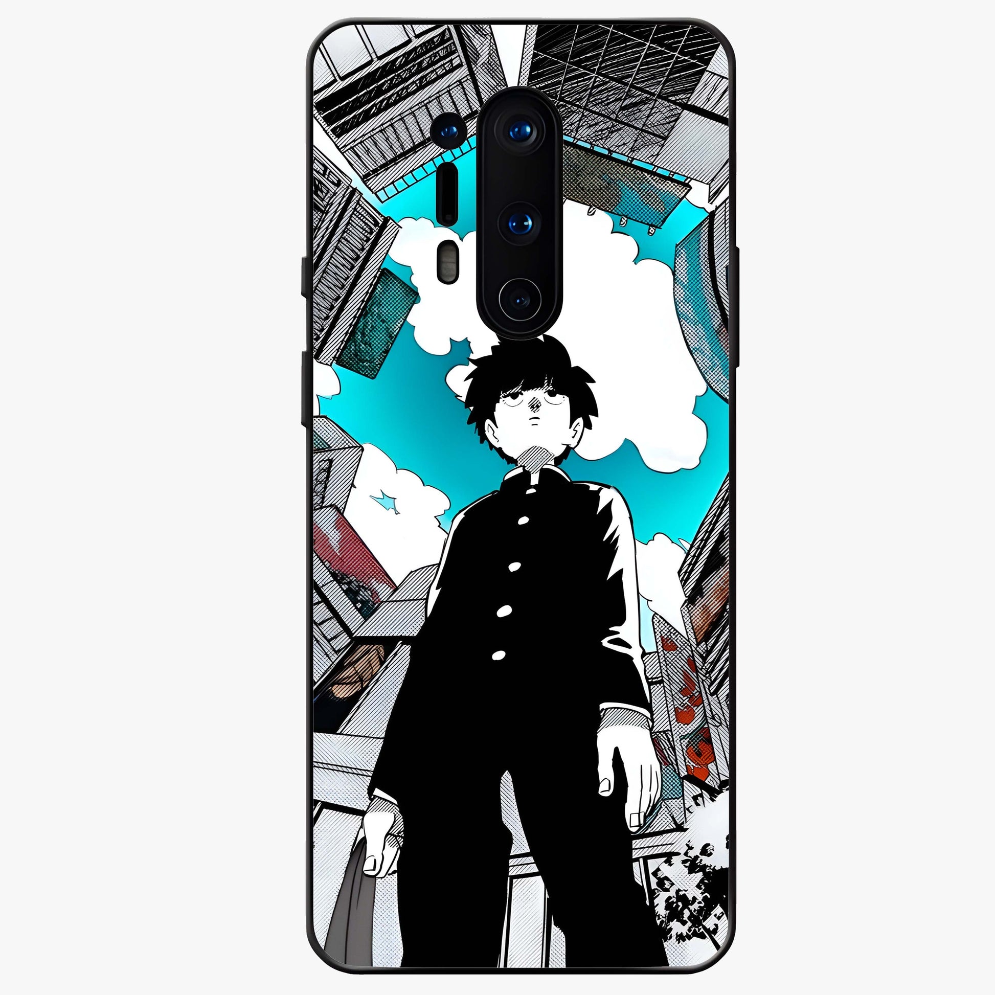 Silent Psychic Awakening Glass Case showing flat back view with mystical psychic themed artwork and glossy glass finish.