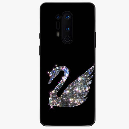 Starlit Swan Grace Glass Case showing flat back view with graceful swan artwork under starry sky and glossy glass finish.