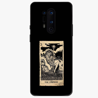 The Empress Glass Case showing flat back view with regal feminine artwork and glossy glass finish.