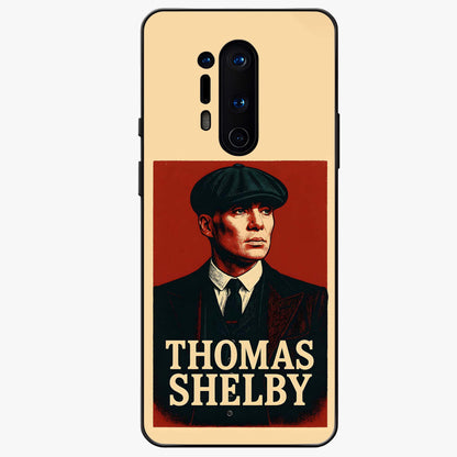 Vintage Mafia Authority Glass Case showing flat back view with bold vintage mafia inspired artwork and glossy glass finish.