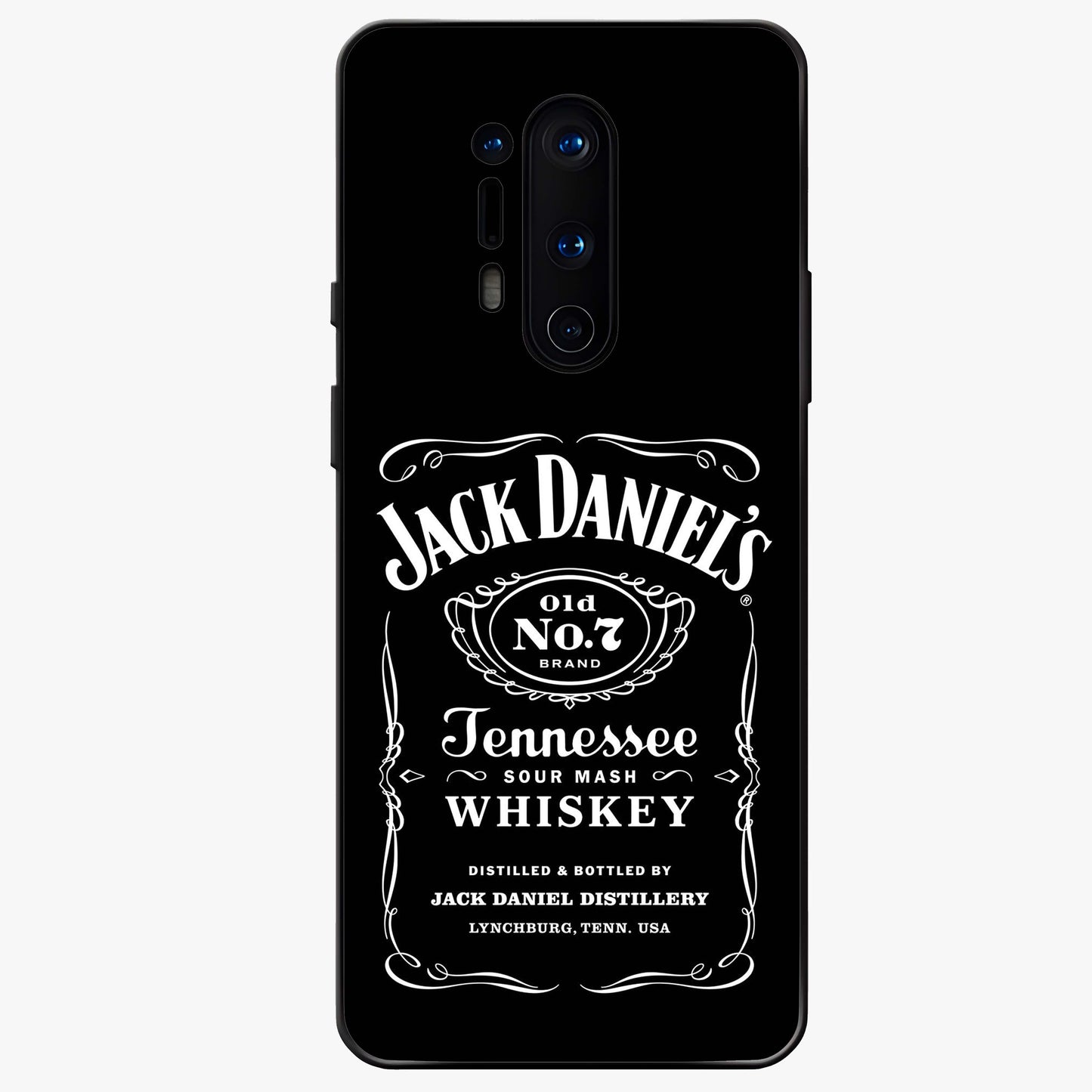Vintage Whiskey Heritage Glass Case showing flat back view with classic whiskey inspired artwork and glossy glass finish.