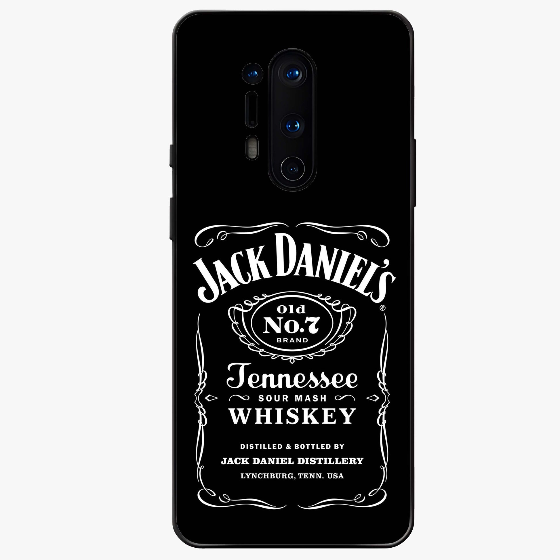 Vintage Whiskey Heritage Glass Case showing flat back view with classic whiskey inspired artwork and glossy glass finish.
