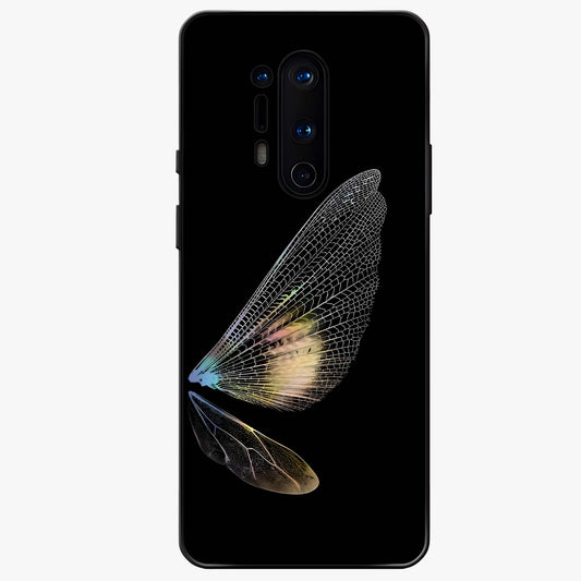 Whispers Of Wings Glass Case showing flat back view with graceful wing inspired artwork and glossy glass finish.