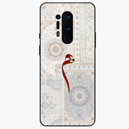 White Aesthetic Bow Glass Case showing flat back view with minimal bow artwork and glossy glass finish.