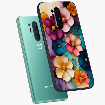 Artlyn Grace Flower Pattern Glass Case displayed in angled mockup highlighting delicate flower pattern design and smooth glass surface.