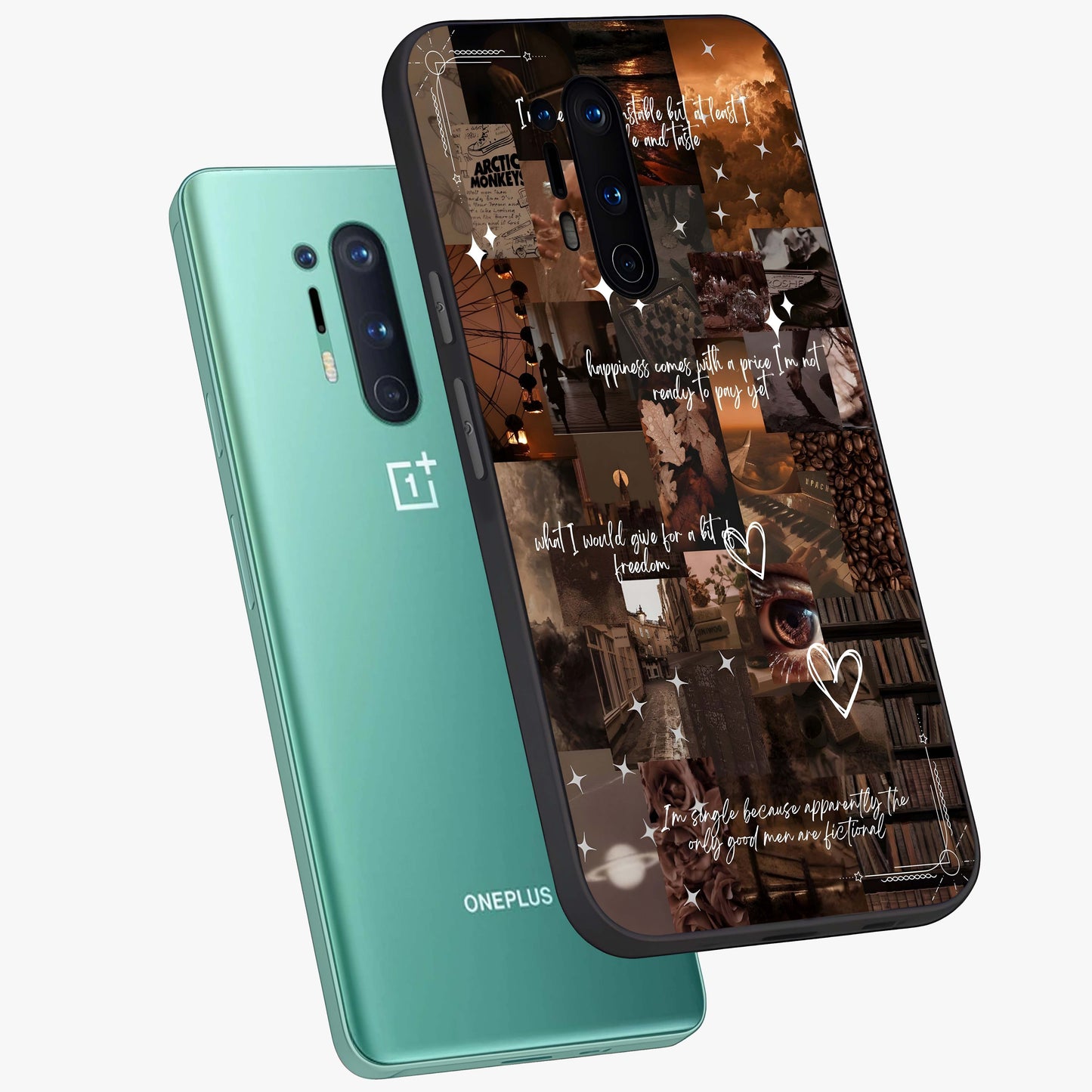 Bittersweet Aesthetic Chaos Glass Case displayed in angled mockup highlighting expressive abstract artwork and edgy aesthetic theme.