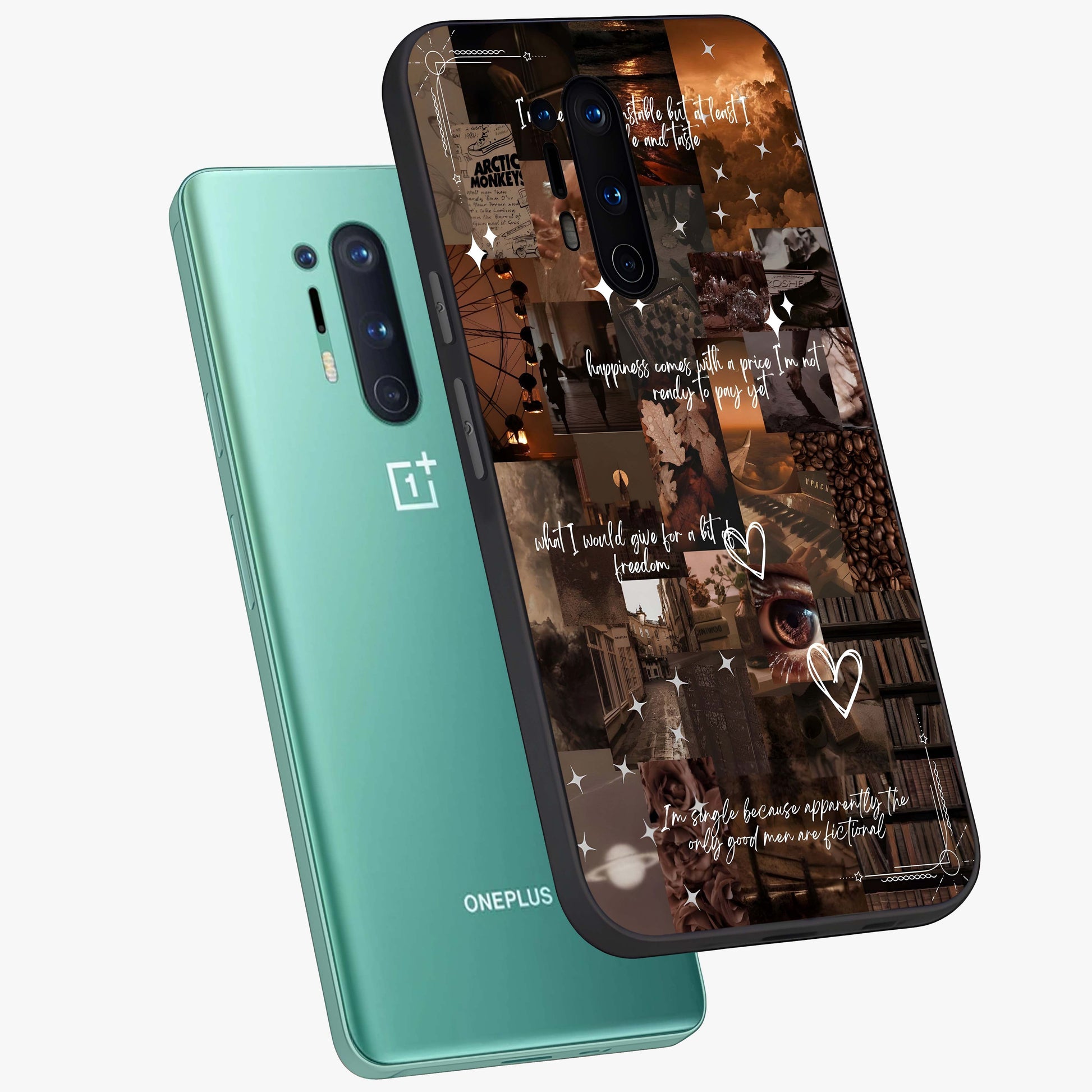 Bittersweet Aesthetic Chaos Glass Case displayed in angled mockup highlighting expressive abstract artwork and edgy aesthetic theme.