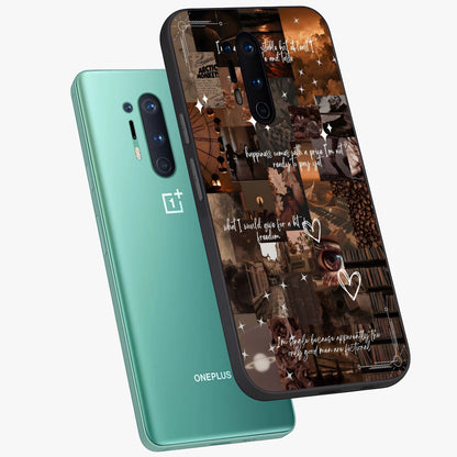 Bittersweet Aesthetic Chaos Glass Case displayed in angled mockup highlighting expressive abstract artwork and edgy aesthetic theme.