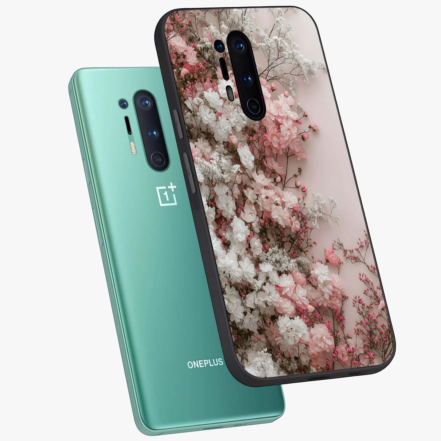 Blush Blossom Cloud Glass Case displayed in angled mockup highlighting soft cloud and blossom design with pastel aesthetic.