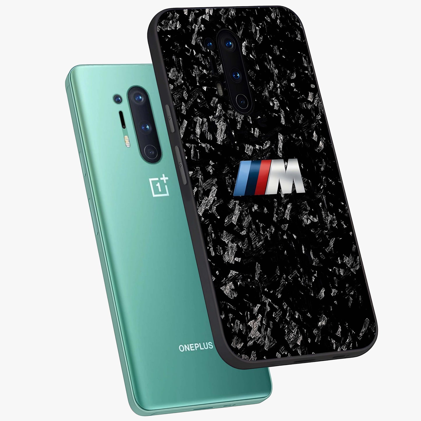 Carbon Speed Mark Glass Case displayed in angled mockup highlighting racing inspired carbon design and sleek aesthetic style.