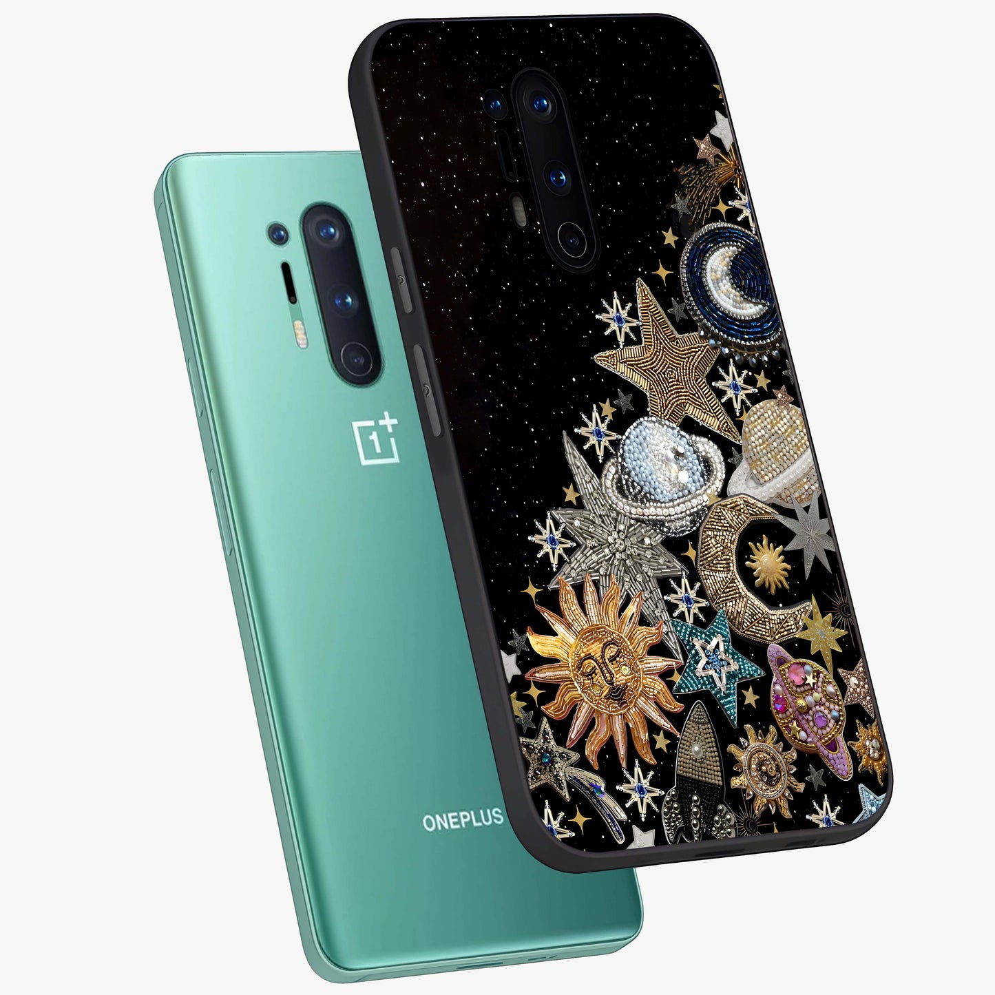Cosmic Sparkle Dreams Glass Case displayed in angled mockup highlighting dreamy star sparkle design with celestial aesthetic.