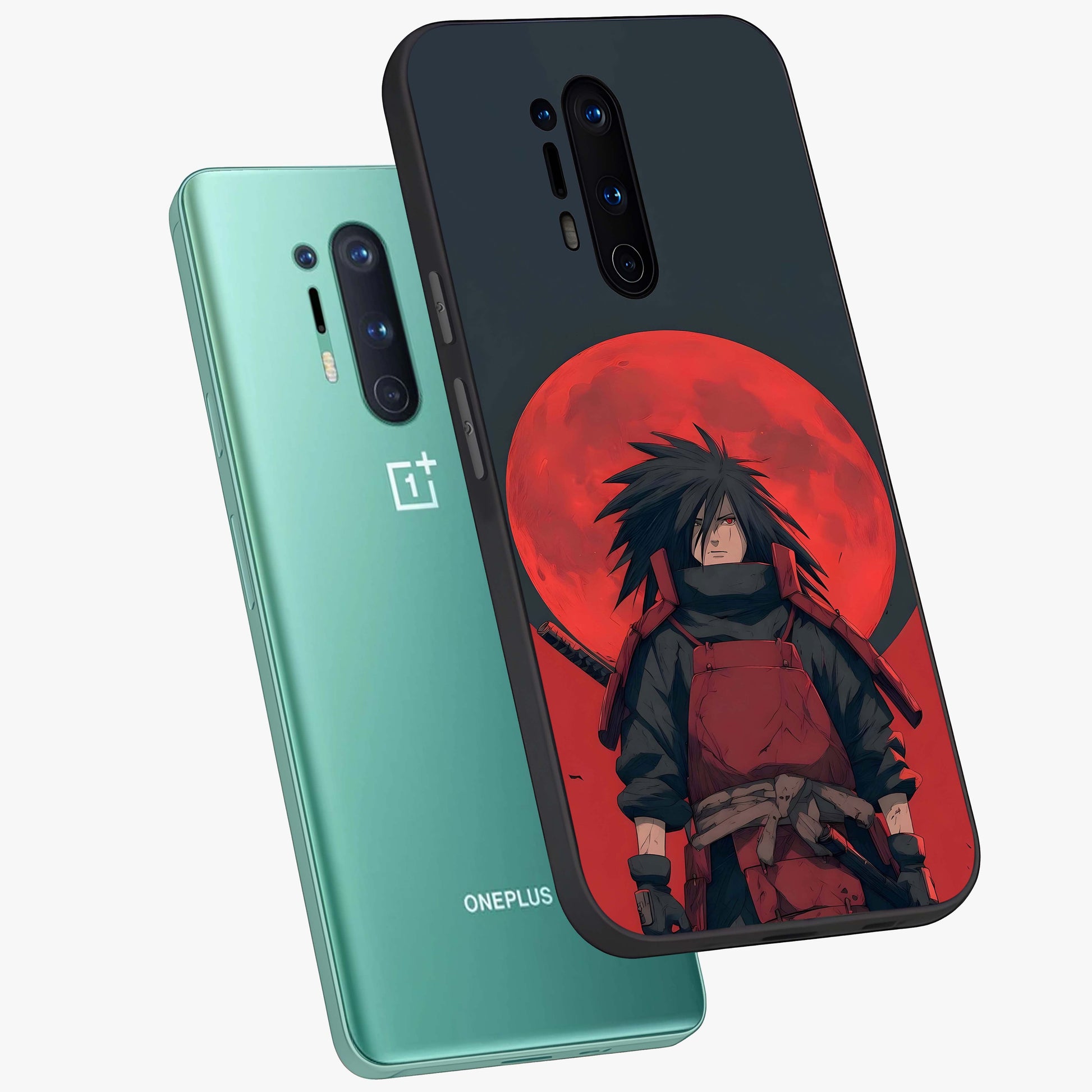 Crimson Moon Warlord Glass Case displayed in angled mockup highlighting dramatic crimson moon design with fantasy aesthetic.
