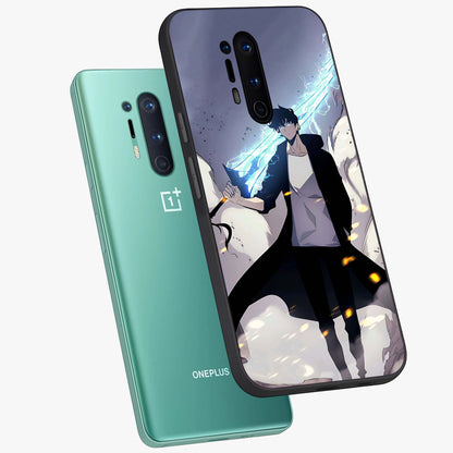 Dark Lightning Anime Warrior Glass Case displayed in angled mockup highlighting powerful lightning themed anime illustration.