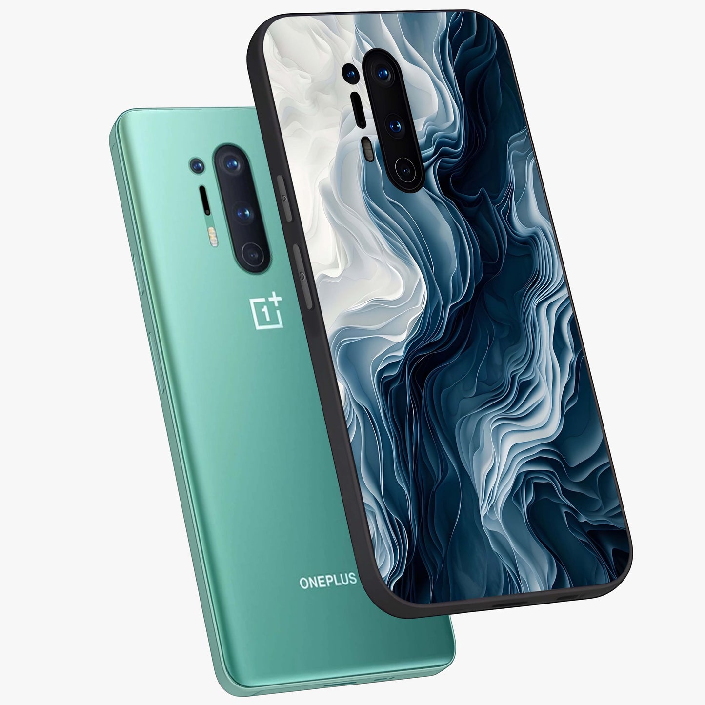 Ethereal Paper Marble Glass Case displayed in angled mockup highlighting elegant marble pattern with modern aesthetic style.