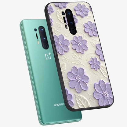 Floral Wall Art With Purple Flowers Glass Case displayed in angled mockup highlighting vibrant purple floral illustration with artistic aesthetic.