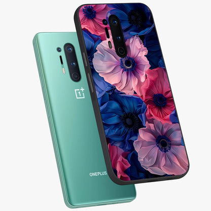 Flower Paper Art Pattern Glass Case displayed in angled mockup highlighting layered paper flower design with artistic aesthetic.
