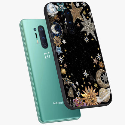 Galactic Jewel Stars Glass Case displayed in angled mockup highlighting shining celestial star design with cosmic aesthetic style.