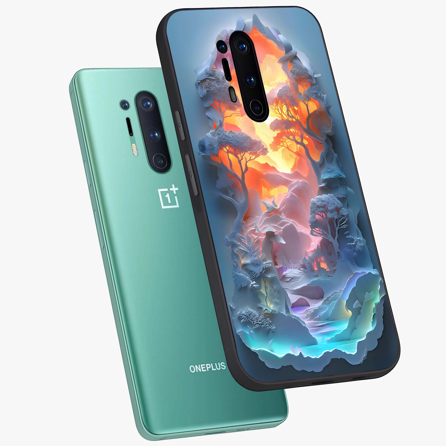 Glow Forest Portal Glass Case displayed in angled mockup highlighting mystical forest design with magical glowing aesthetic.
