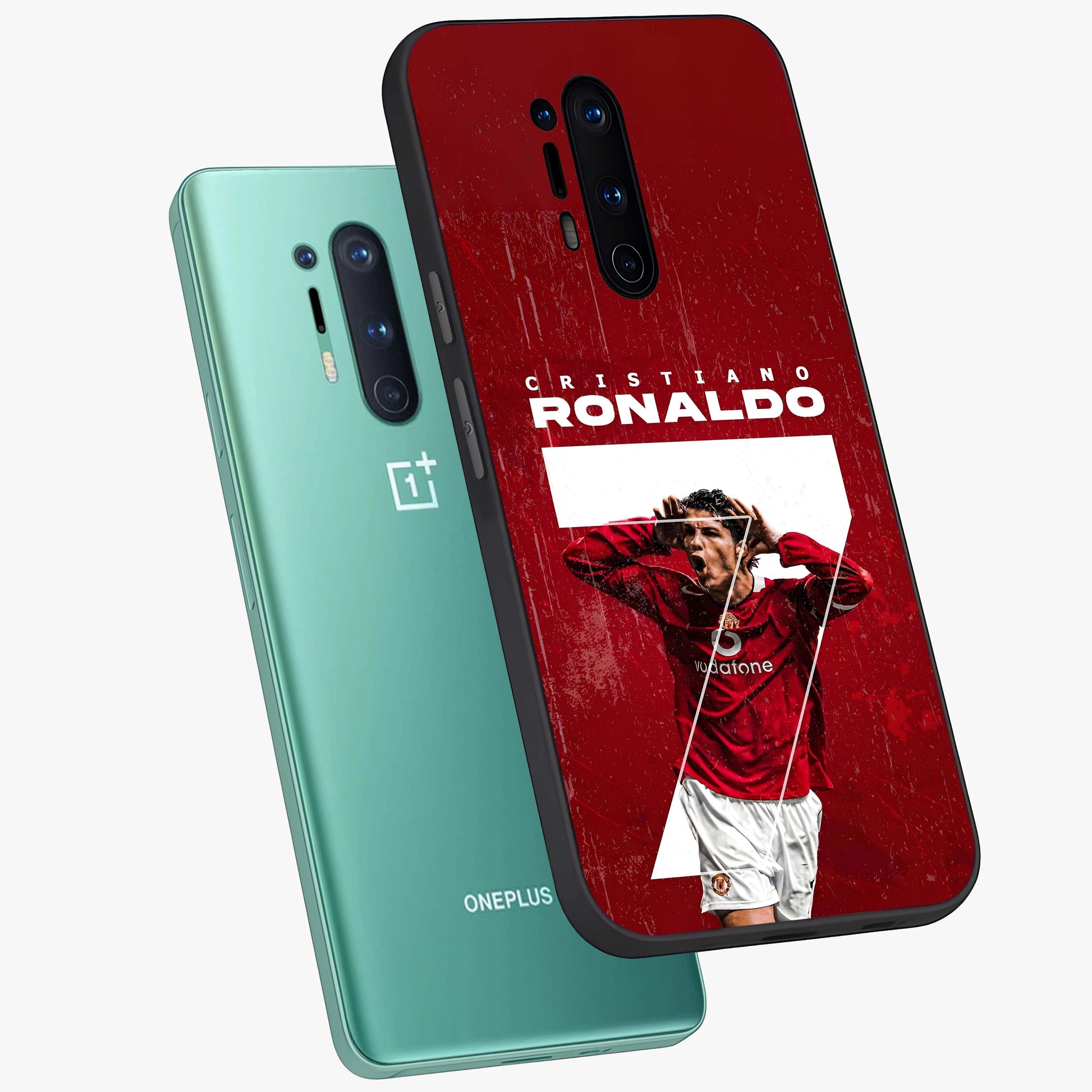 Goal Celebration Legacy Glass Case displayed in angled mockup highlighting energetic sports celebration design with bold athletic theme.