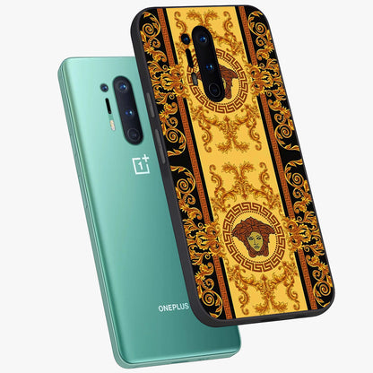 Golden Lotus Glow Glass Case displayed in angled mockup highlighting radiant lotus illustration with spiritual aesthetic.