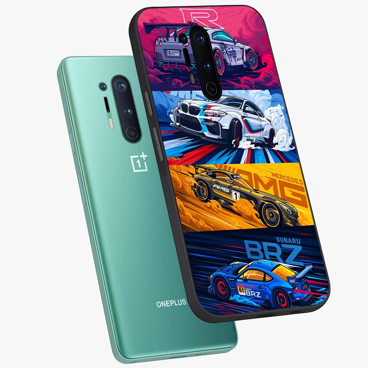 JDM Sports Car Glass Case displayed in angled mockup highlighting sleek Japanese racing car design with automotive aesthetic.