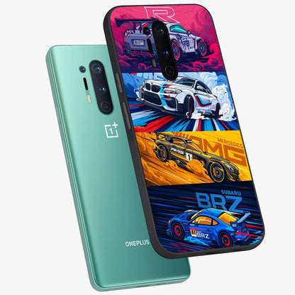 JDM Sports Car Glass Case displayed in angled mockup highlighting sleek Japanese racing car design with automotive aesthetic.