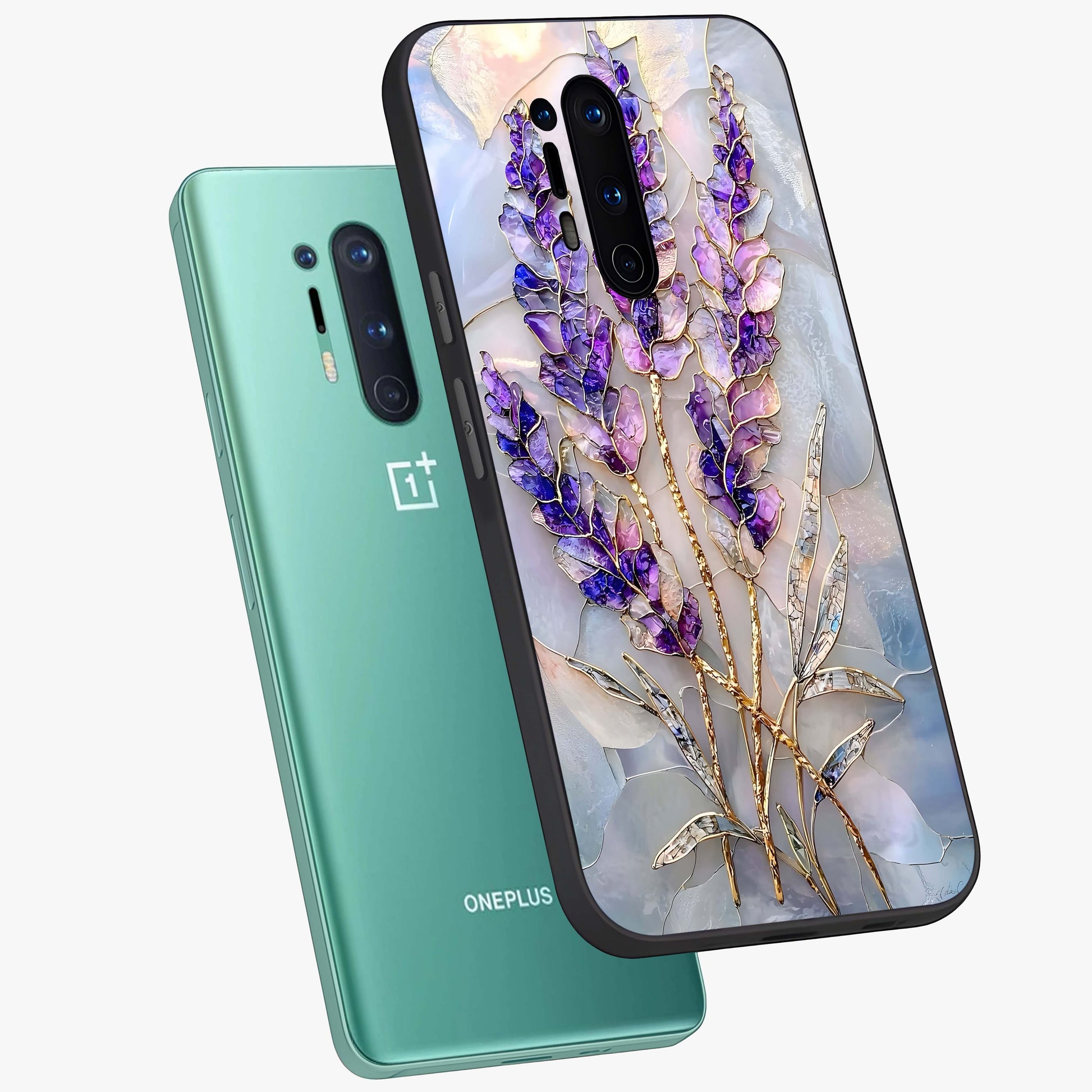 Lavender Dream Glow Glass Case displayed in angled mockup highlighting dreamy purple glow design with soft artistic style.