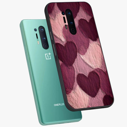 Layered Paper Hearts Glass Case displayed in angled mockup highlighting creative paper craft heart design with romantic aesthetic.