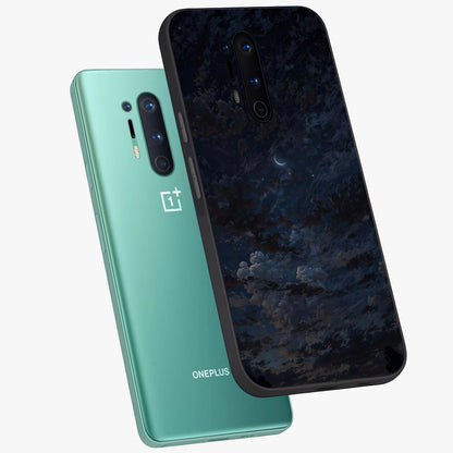 Lunar Veil Silence Glass Case displayed in angled mockup highlighting soft lunar design with peaceful celestial aesthetic.