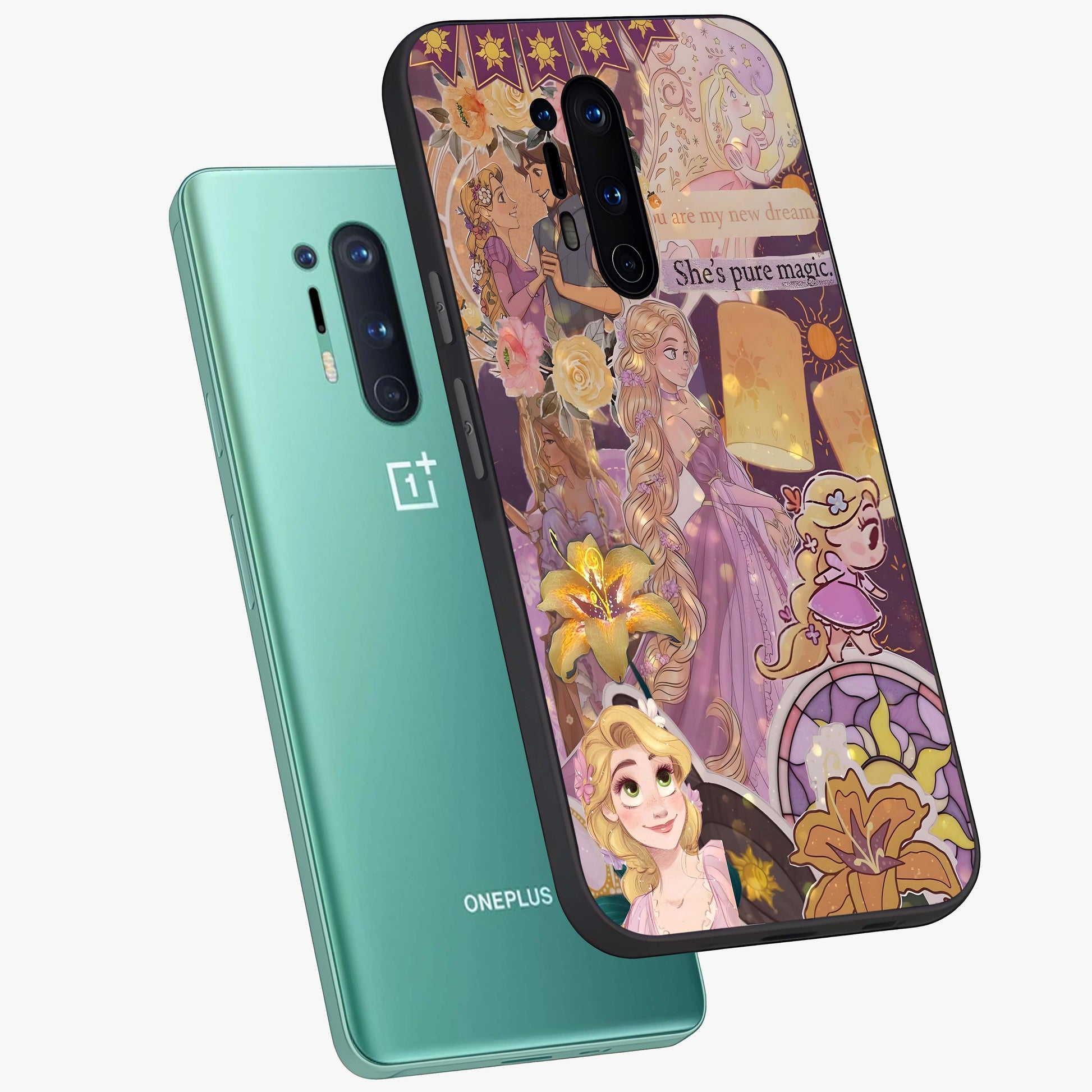 Magical Tangled Dream Glass Case displayed in angled mockup highlighting whimsical fantasy design with magical aesthetic.