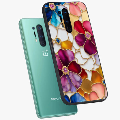 Marble Flower Pattern Glass Case displayed in angled mockup highlighting elegant marble floral design with modern aesthetic.
